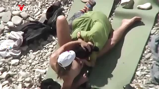 Beach Voyeur. Unashamed nudists having lovemaking chiefly the beach right near others